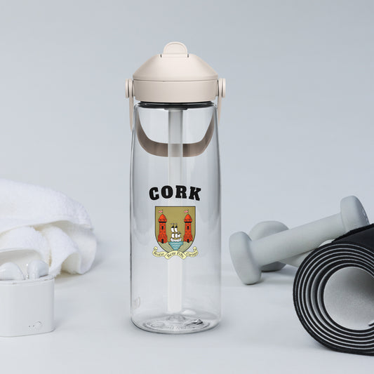County Cork–Inspired Flip Straw Water Bottle | Irish Heritage – 739ml (25oz)-The Hurlers Bag