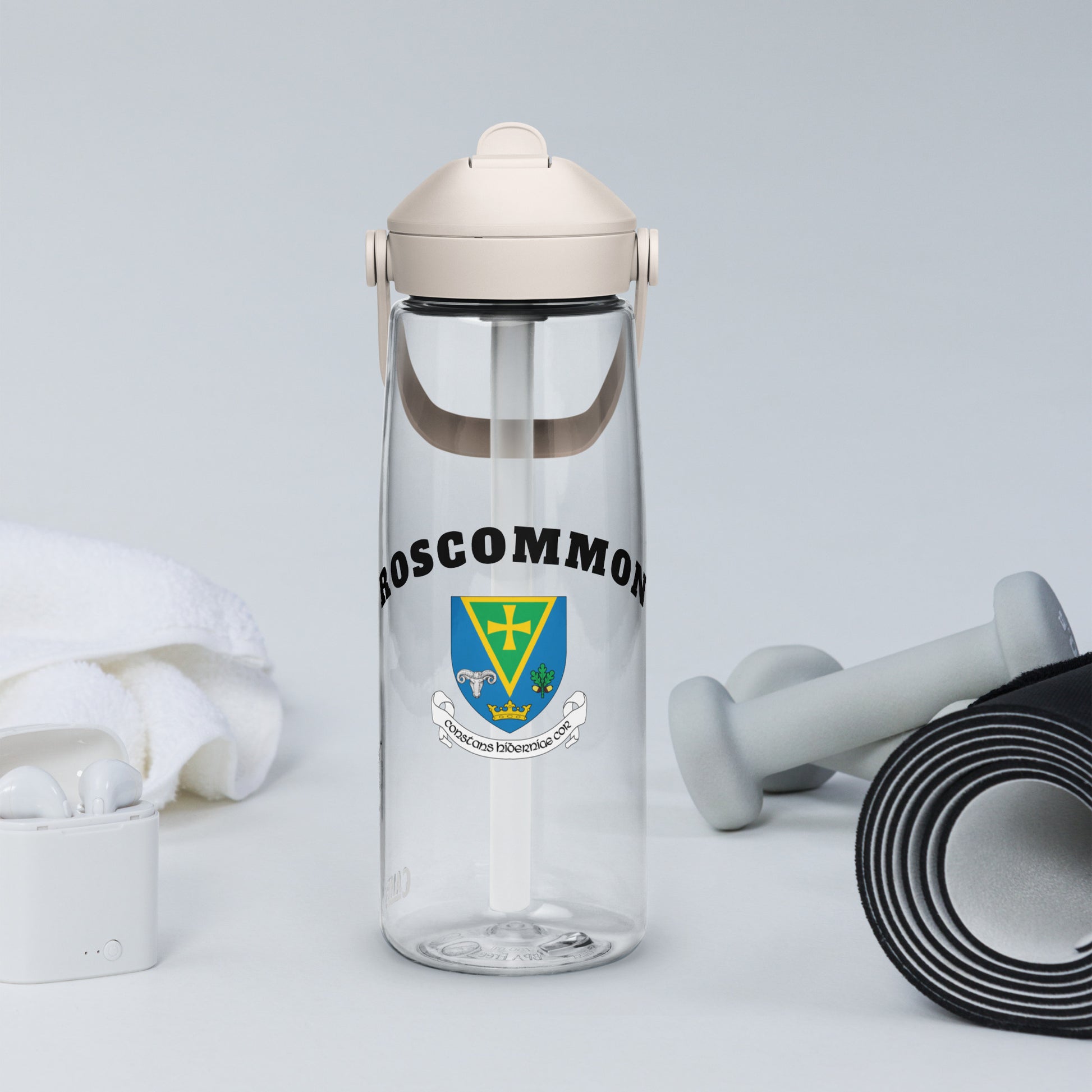 County Roscommon–Inspired Flip Straw Water Bottle | Irish Heritage – 739ml (25oz)-The Hurlers Bag