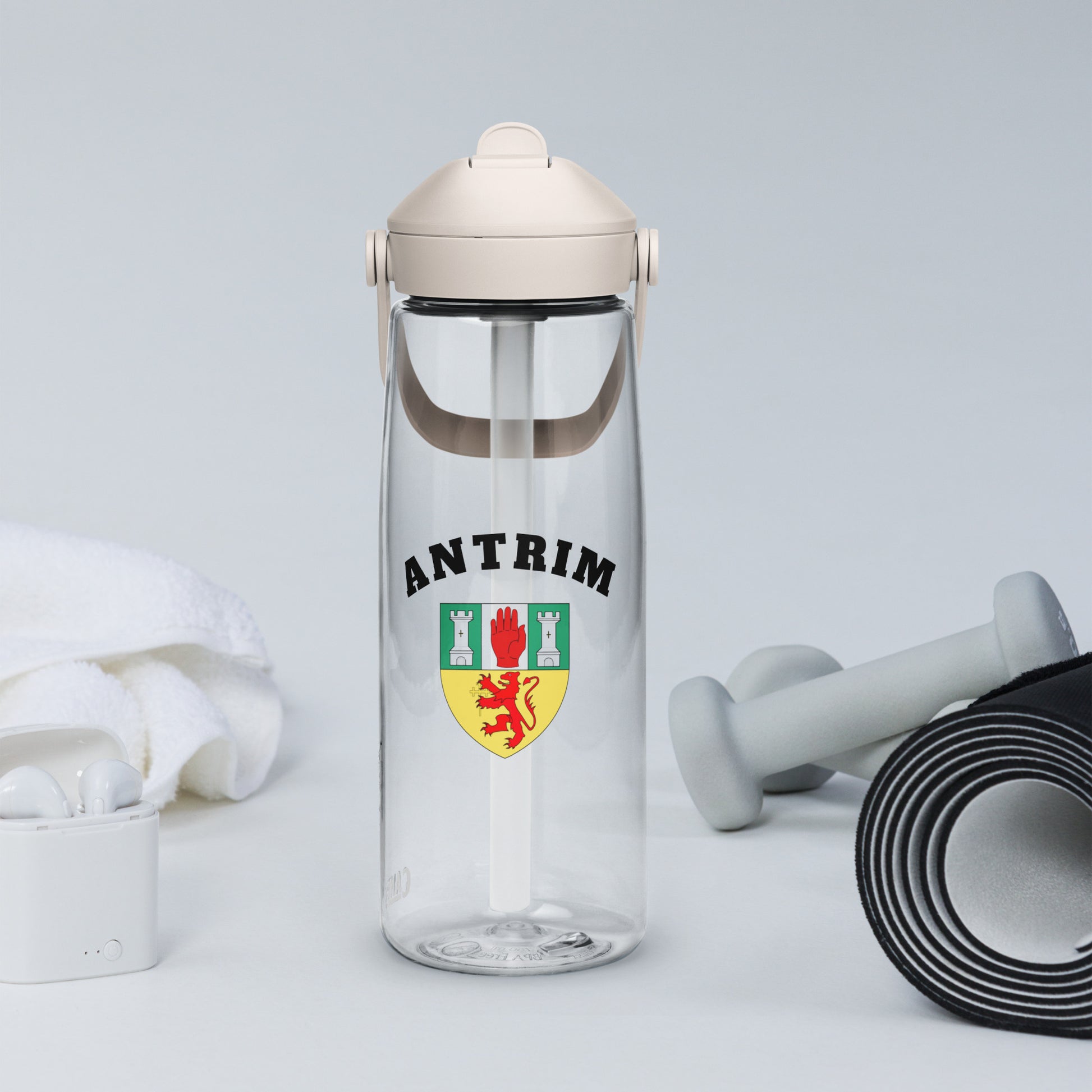 County Antrim–Inspired Flip Straw Water Bottle | Irish Heritage – 739ml (25oz)-The Hurlers Bag