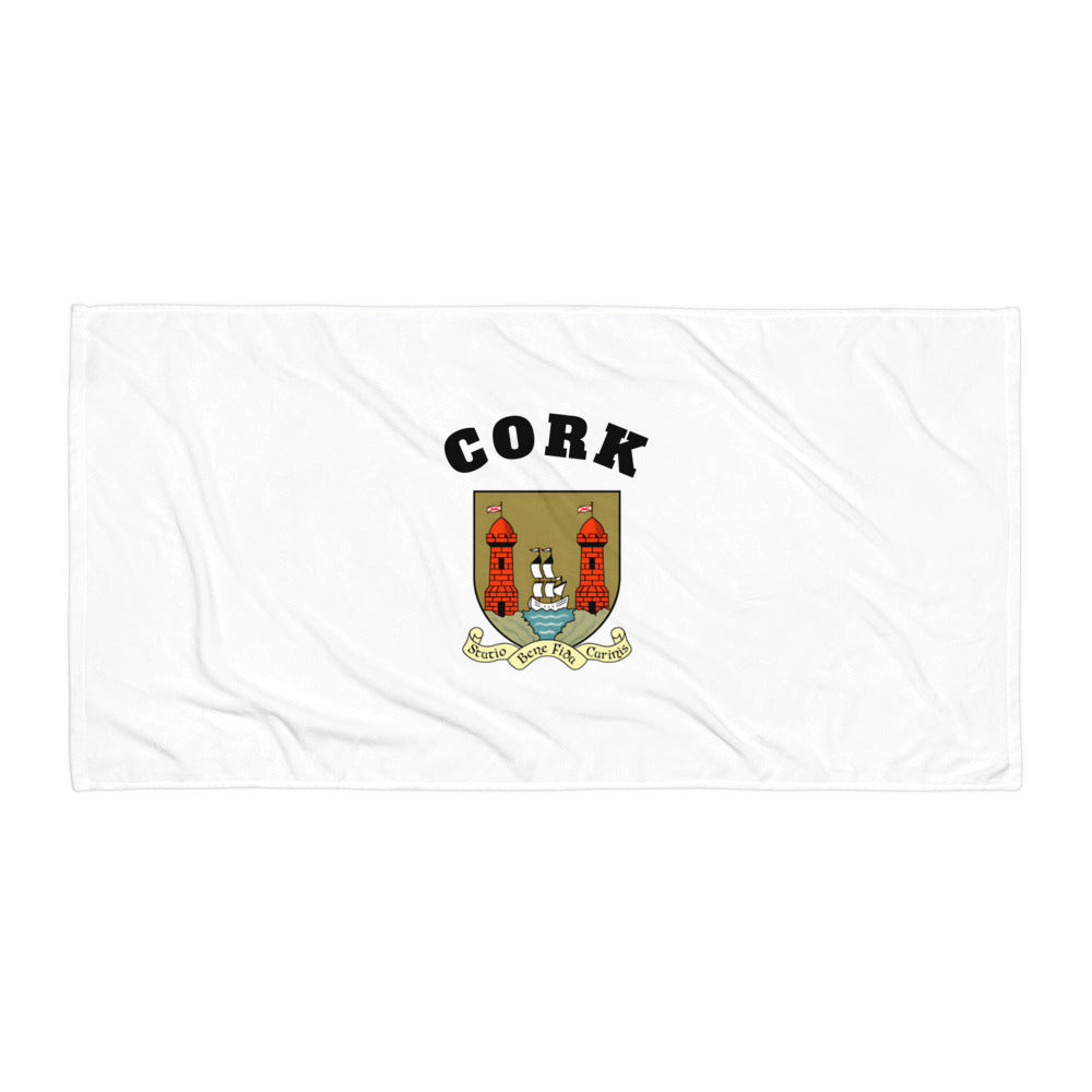 Cork County-Inspired Towel – The Rebel County – Crest & CORK Block Text | County Threads-The Hurlers Bag